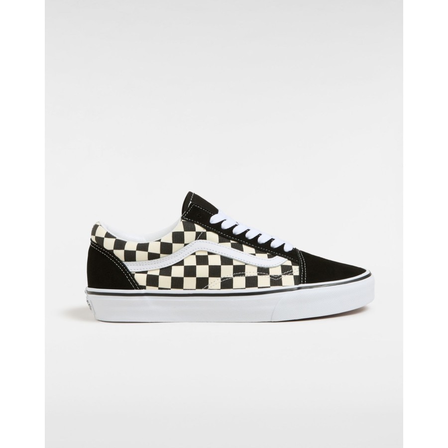 Herren Vans Classics | Primary Check Old Skool Schuhe Schwarz, Weis