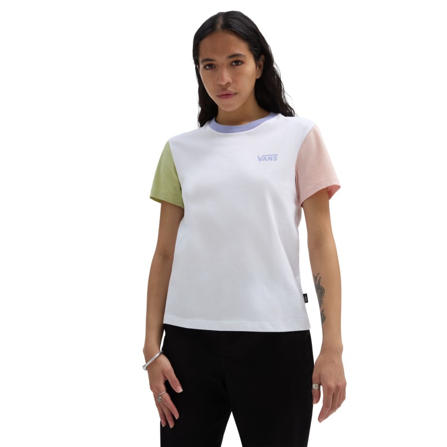 Damen Vans T-Shirts & Oberteile | Colorblock Crew T-Shirt Multicolour