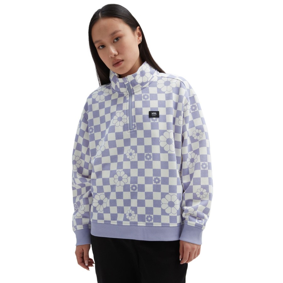 Damen Vans Kapuzenpullover & Pullover | Leighton Mock Neck Sweatshirt Violett