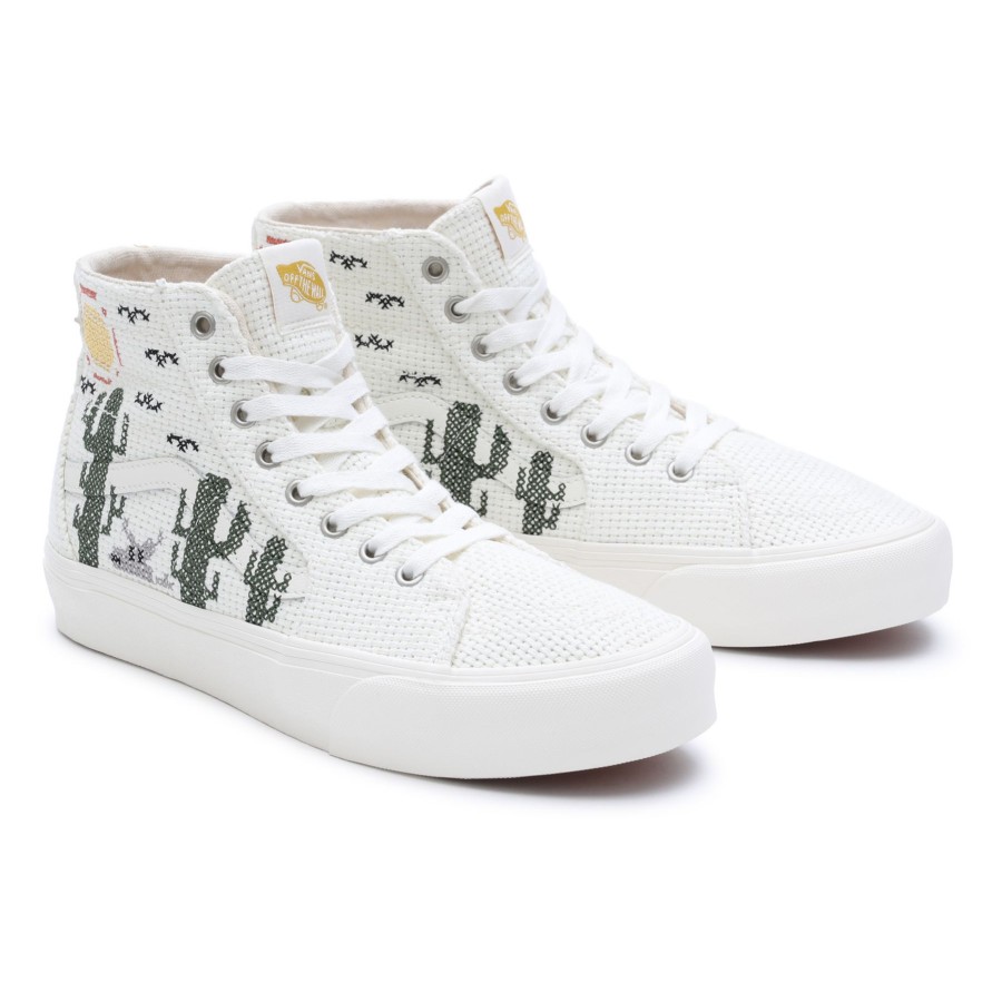 Damen Vans Classics | Desert Embroidery Sk8-Hi Tapered Vr3 Schuhe Weis