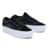 Damen Vans Low-Top Sneaker | Mono Embroidery Old Skool Stackform Schuhe Schwarz