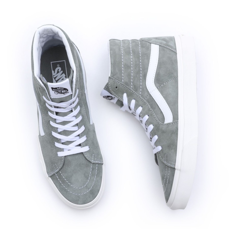 Damen Vans Classics | Pig Suede Sk8-Hi Schuhe Grau