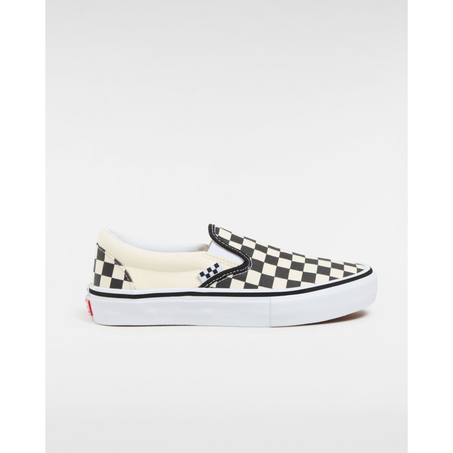 Damen Vans Slip-On-Schuhe | Checkerboard Slip-On Skateschuhe Weis