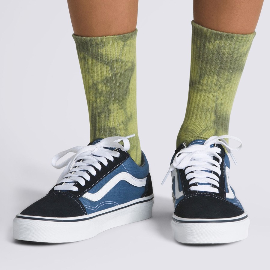 Damen Vans Socken | Psych Skate Classics Tie Dye Crew Socken (1 Paar) Grun, Weis