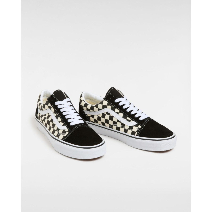 Damen Vans Classics | Primary Check Old Skool Schuhe Schwarz, Weis