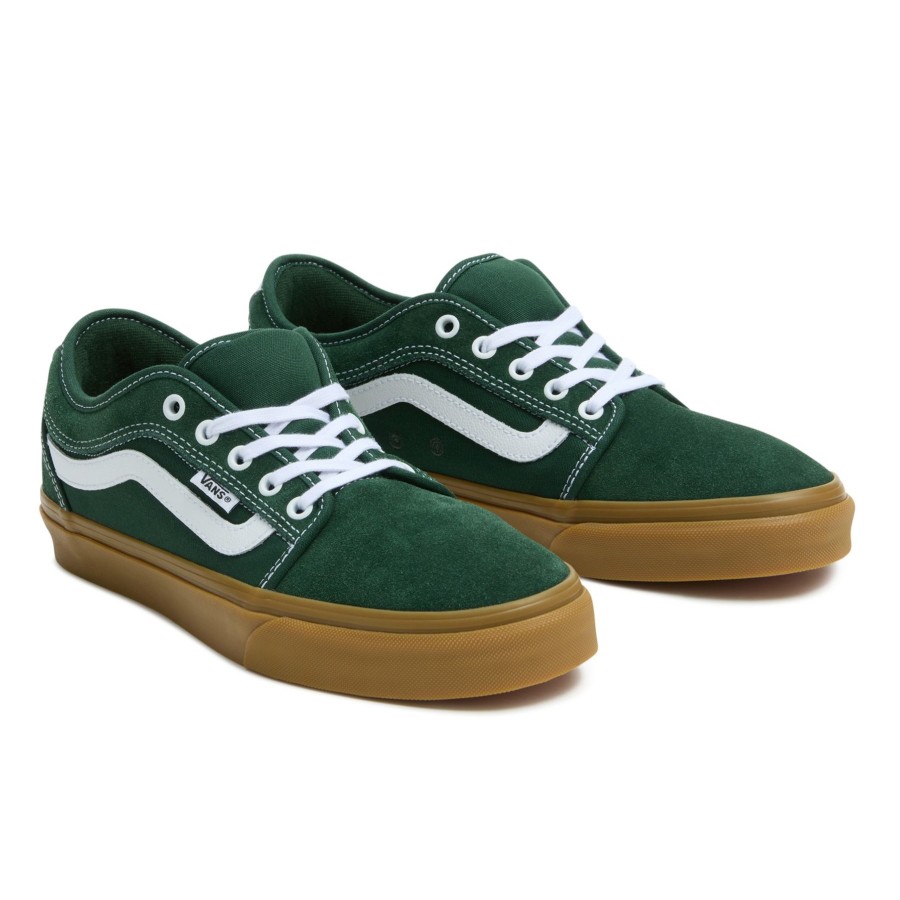 Damen Vans Skateschuhe | Chukka Low Sidestripe Schuhe Grun