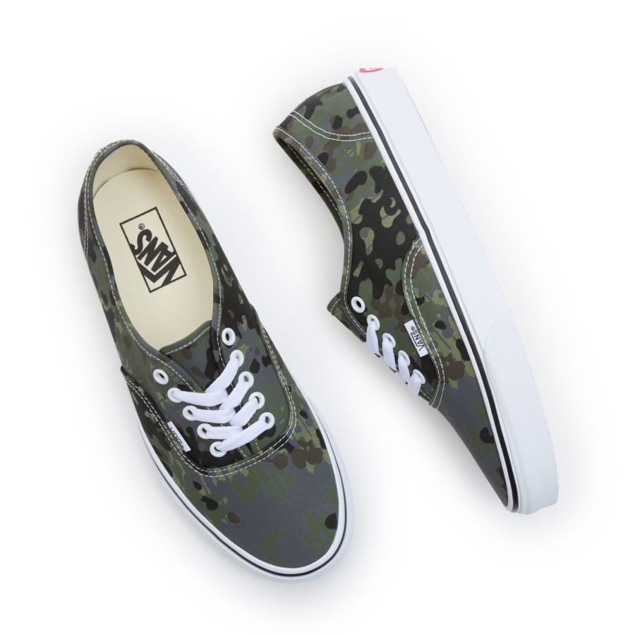 Damen Vans Low-Top Sneaker | Rain Camo Authentic Schuhe Grun, Grau