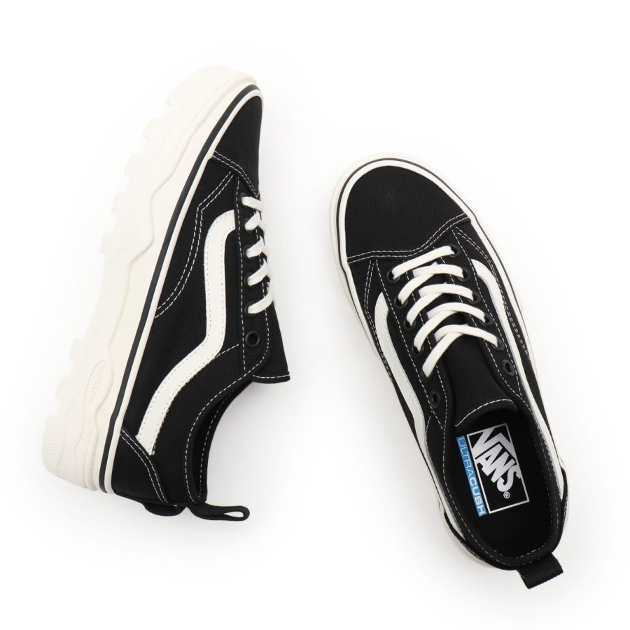 Damen Vans Plateauschuhe | Canvas Sentry Old Skool Wc Schuhe Schwarz