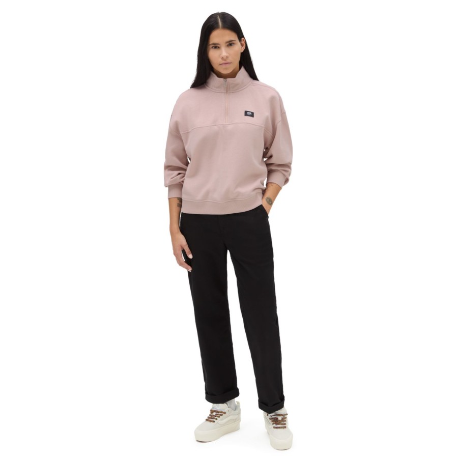 Damen Vans Kapuzenpullover & Pullover | Leighton Mock Neck Fleece-Oberteil Rosa