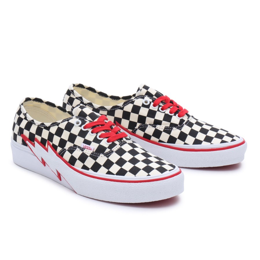 Damen Vans Classics | Authentic Bolt Checkerboard Schuhe Schwarz, Weis