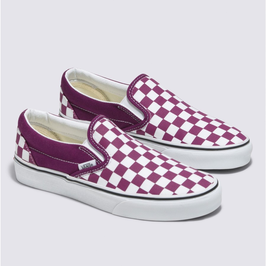 Damen Vans Classics | Checkerboard Color Theory Classic Slip-On Schuhe Violett