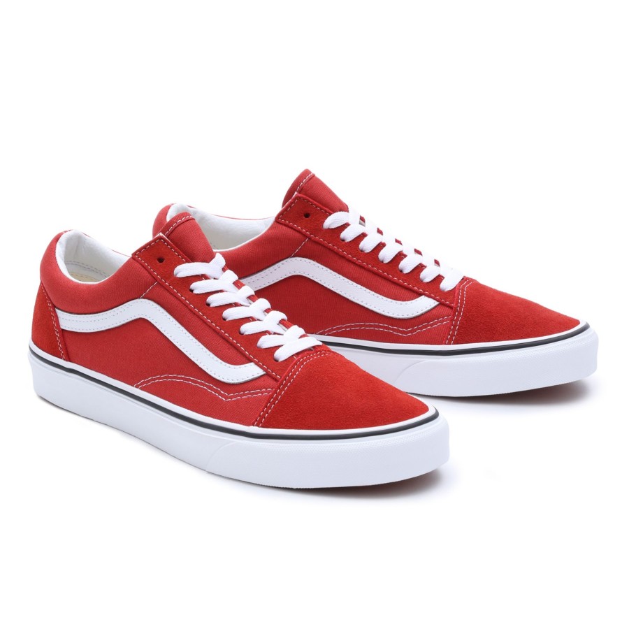 Damen Vans Low-Top Sneaker | Color Theory Old Skool Schuhe Rot