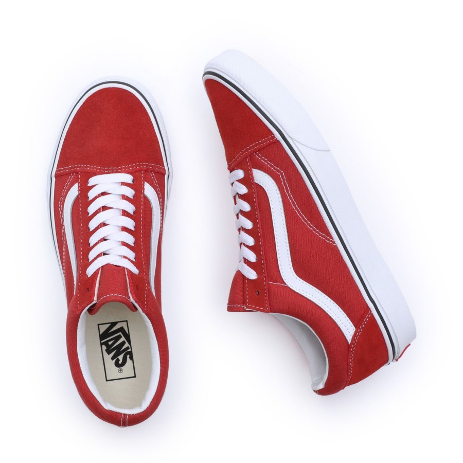 Damen Vans Low-Top Sneaker | Color Theory Old Skool Schuhe Rot