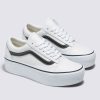 Damen Vans Classics | Old Skool Stackform Lederschuhe Weis