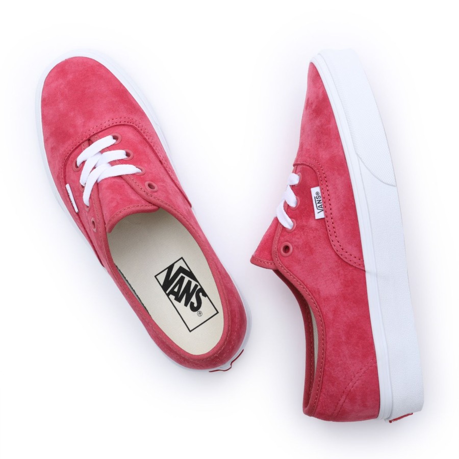 Damen Vans Low-Top Sneaker | Authentic Schuhe Aus Wildleder Vom Schwein Rot