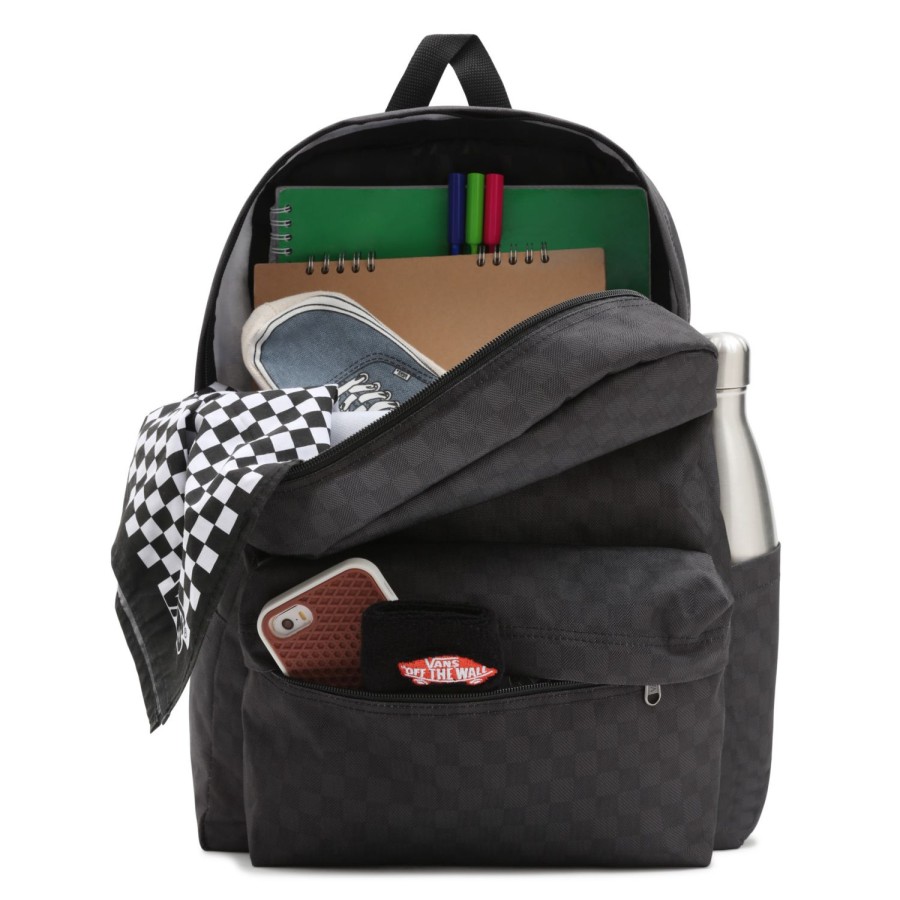 Damen Vans Taschen & Rucksacke | Old Skool Check Rucksack Schwarz