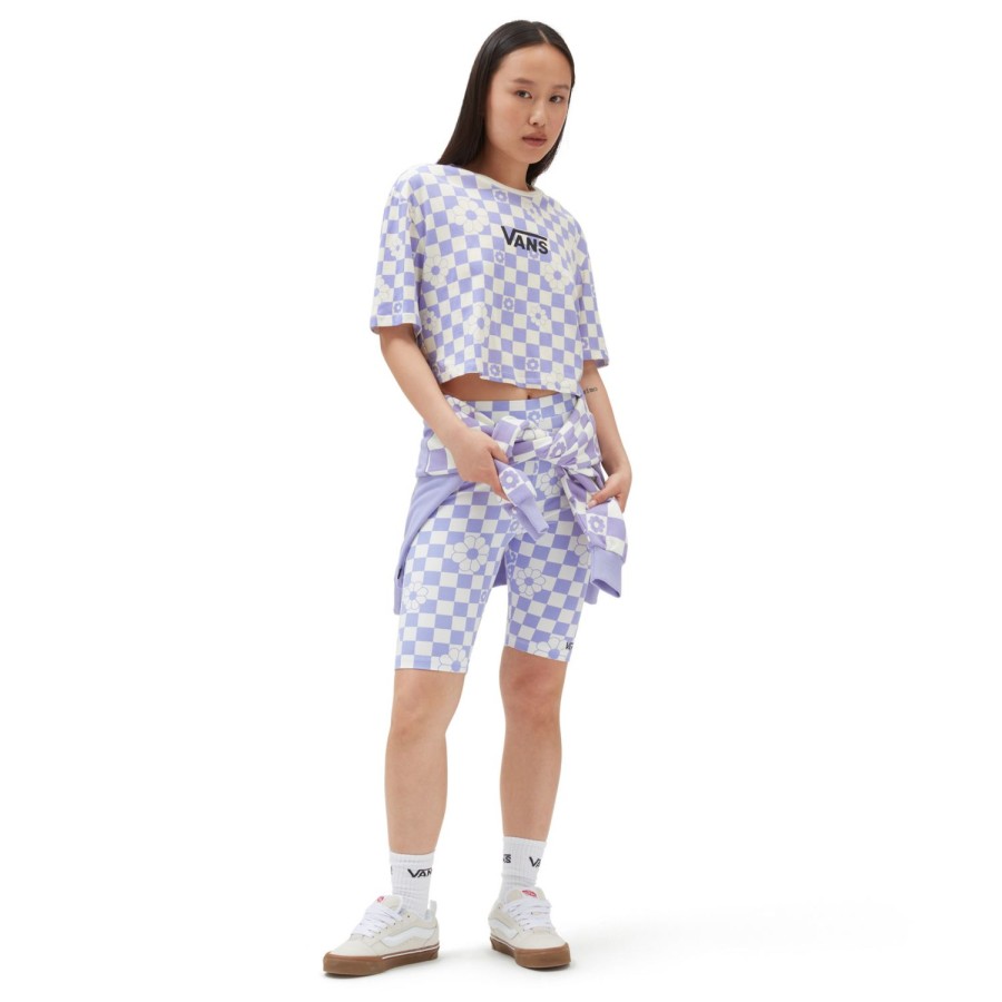 Damen Vans T-Shirts & Oberteile | Floral Checker Crop T-Shirt Violett