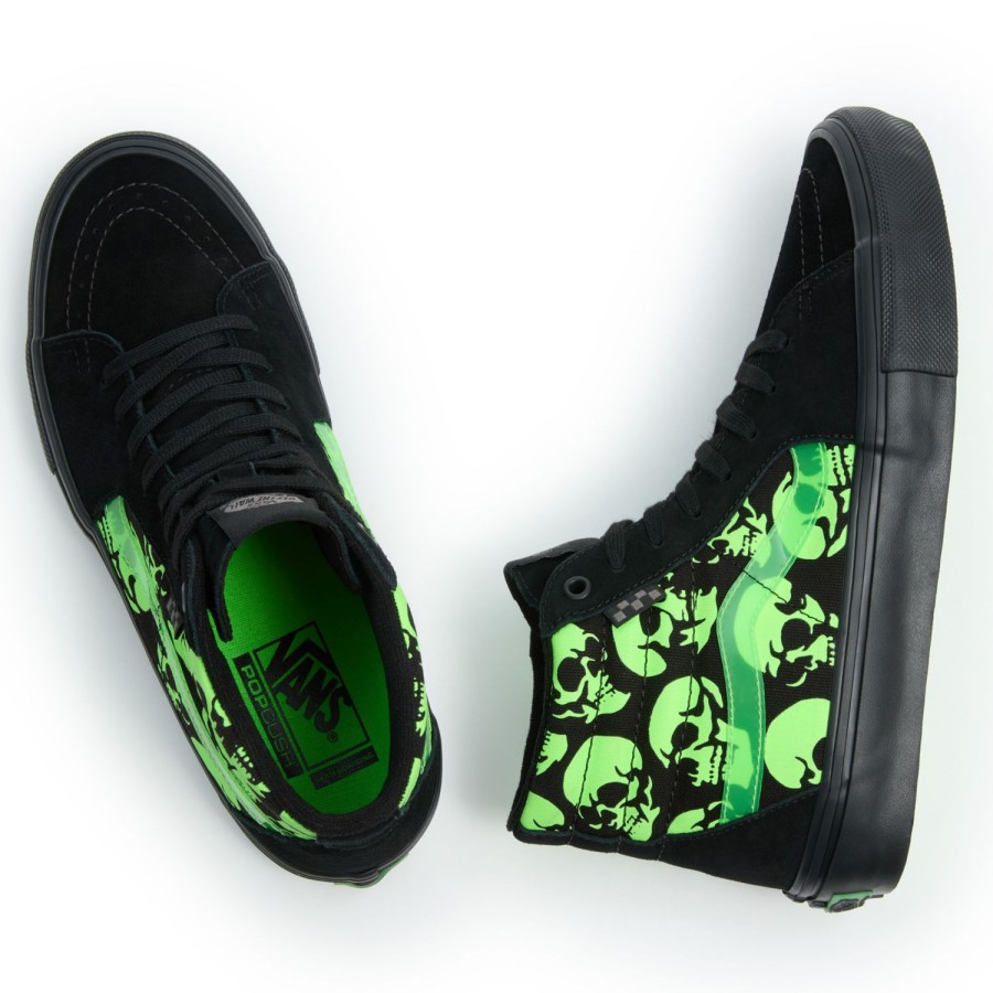 Damen Vans High-Top-Schuhe | Skate Sk8-Hi Glow Skulls Schuhe Grun