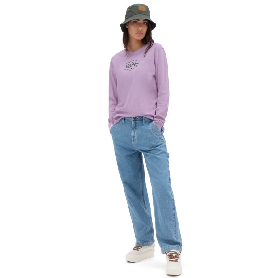 Damen Vans T-Shirts & Oberteile | Path To Explore Boyfriend Fit Langarmshirt Violett