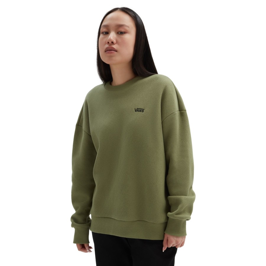 Damen Vans Kapuzenpullover & Pullover | Comfycush Essential Crew Sweatshirt Grun