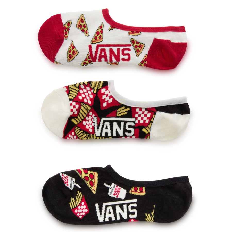 Damen Vans Socken | Pizza Party Canoodle Socken (3 Paar) Weis