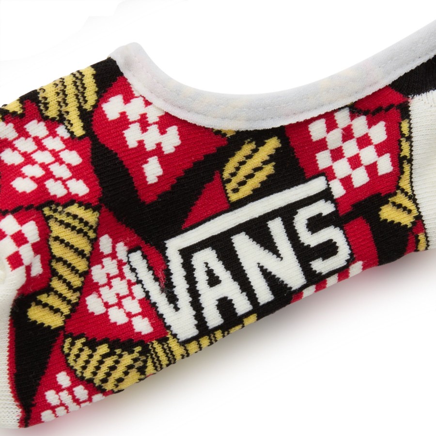 Damen Vans Socken | Pizza Party Canoodle Socken (3 Paar) Weis