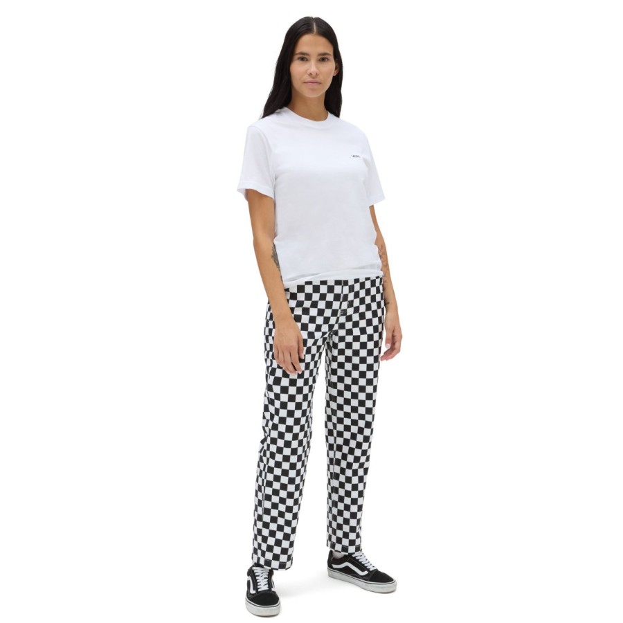 Damen Vans Hosen & Chinos | Authentic Damen Chinohose Mit Print Schwarz, Weis