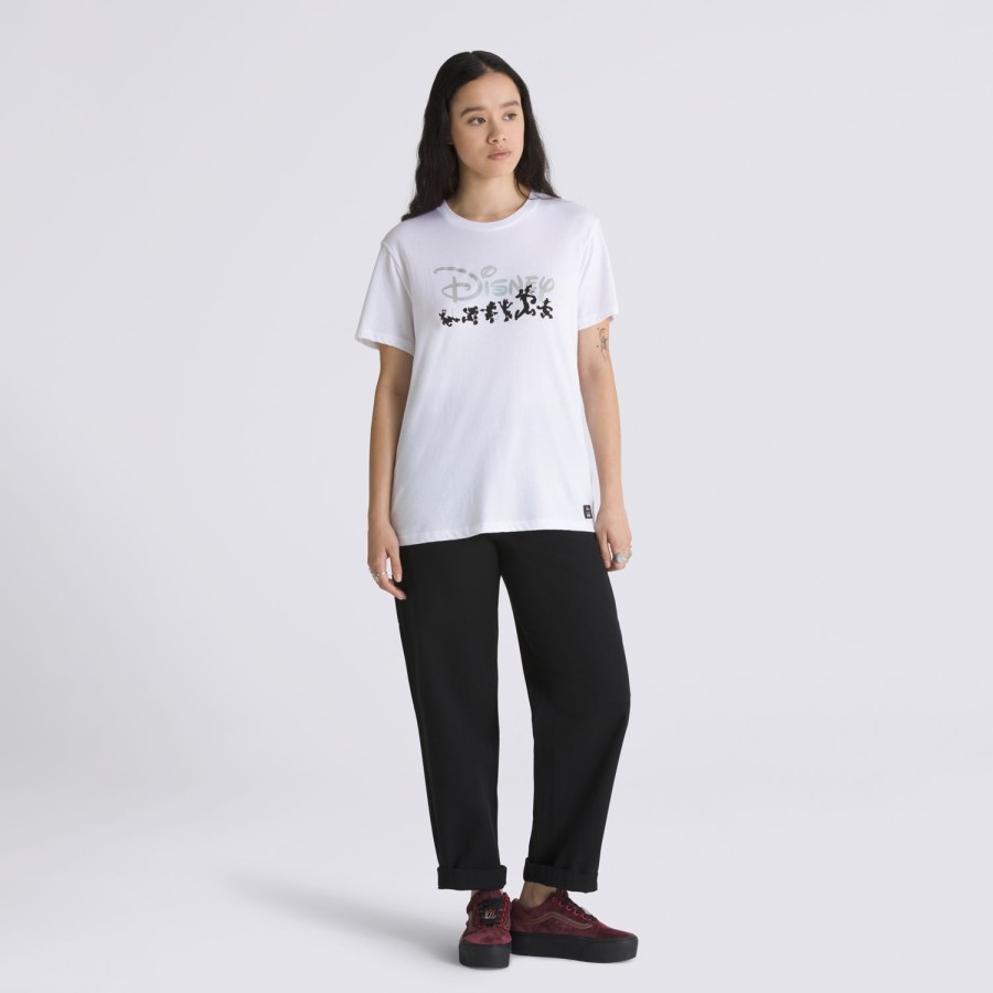 Damen Vans T-Shirts & Oberteile | Disney X Vans Club 100 Boyfriend T-Shirt Weis