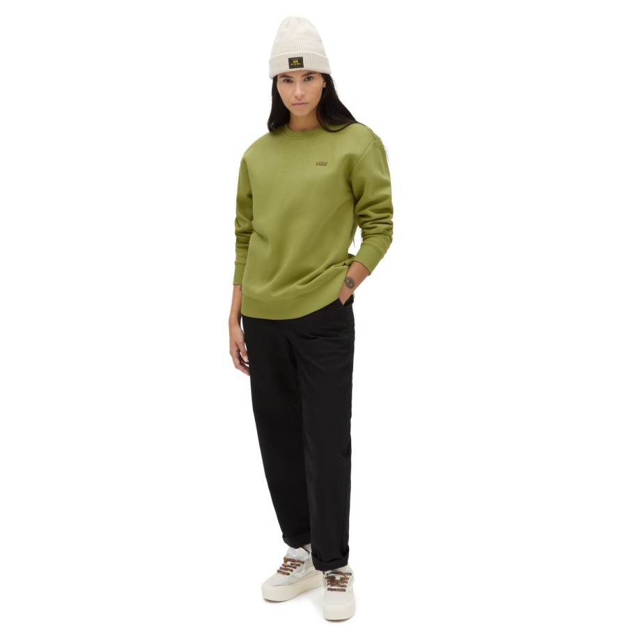 Damen Vans Kapuzenpullover & Pullover | Flying V Boyfriend Fit Rundhals-Sweatshirt Grun