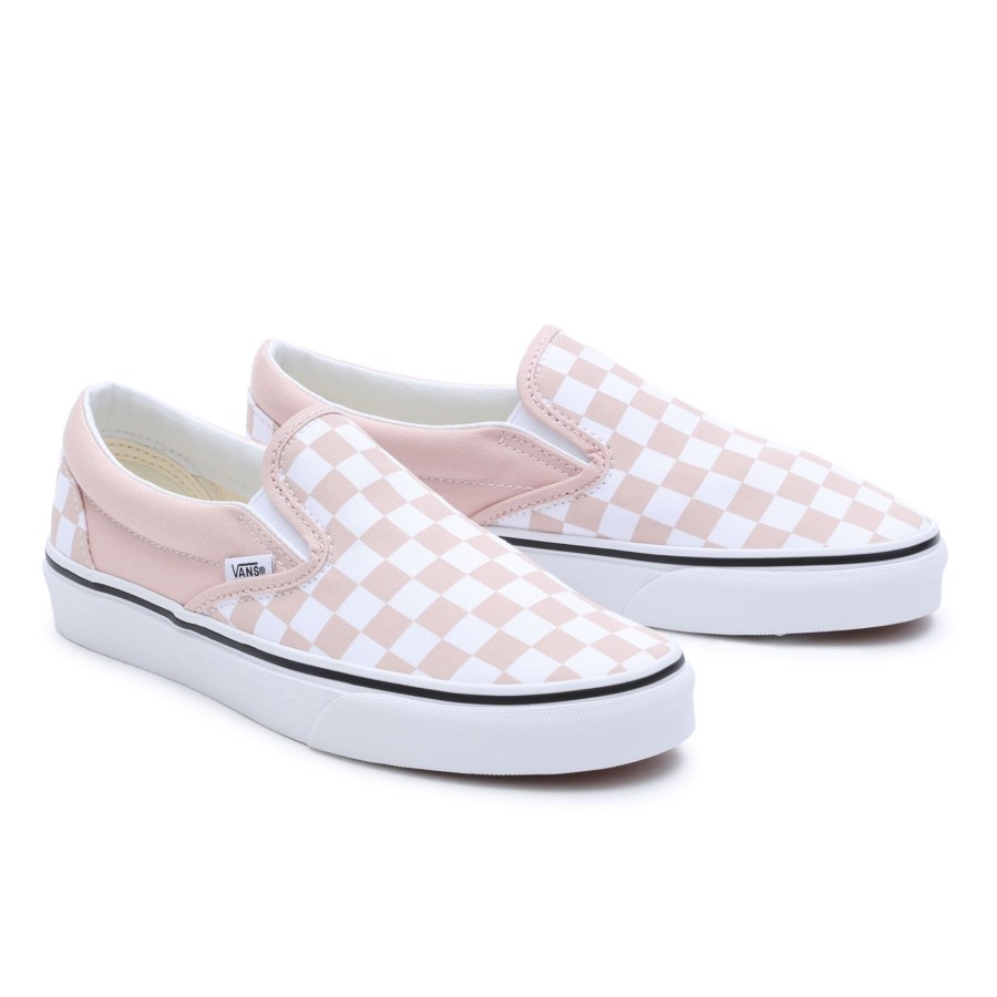 Damen Vans Classics | Checkerboard Color Theory Classic Slip-On Schuhe Rosa