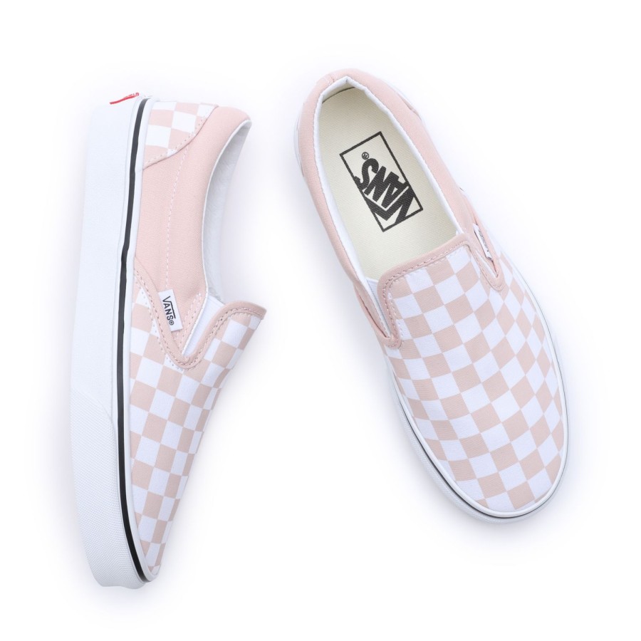 Damen Vans Classics | Checkerboard Color Theory Classic Slip-On Schuhe Rosa