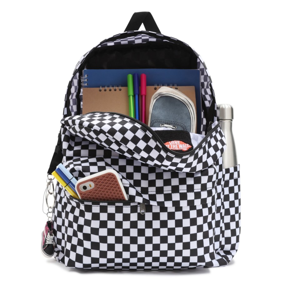 Damen Vans Taschen & Rucksacke | Old Skool Check Rucksack Schwarz, Weis