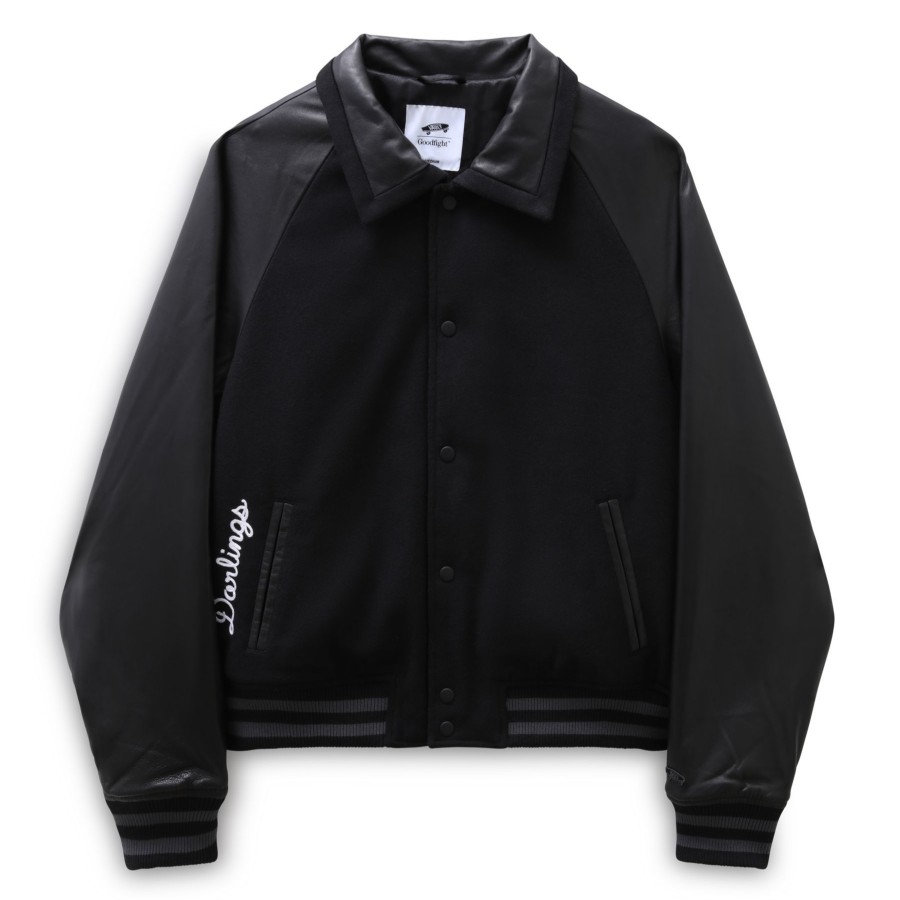 Damen Vans Jacken & Mantel | Vault By Vans X Goodfight Lettermans Jacke Schwarz