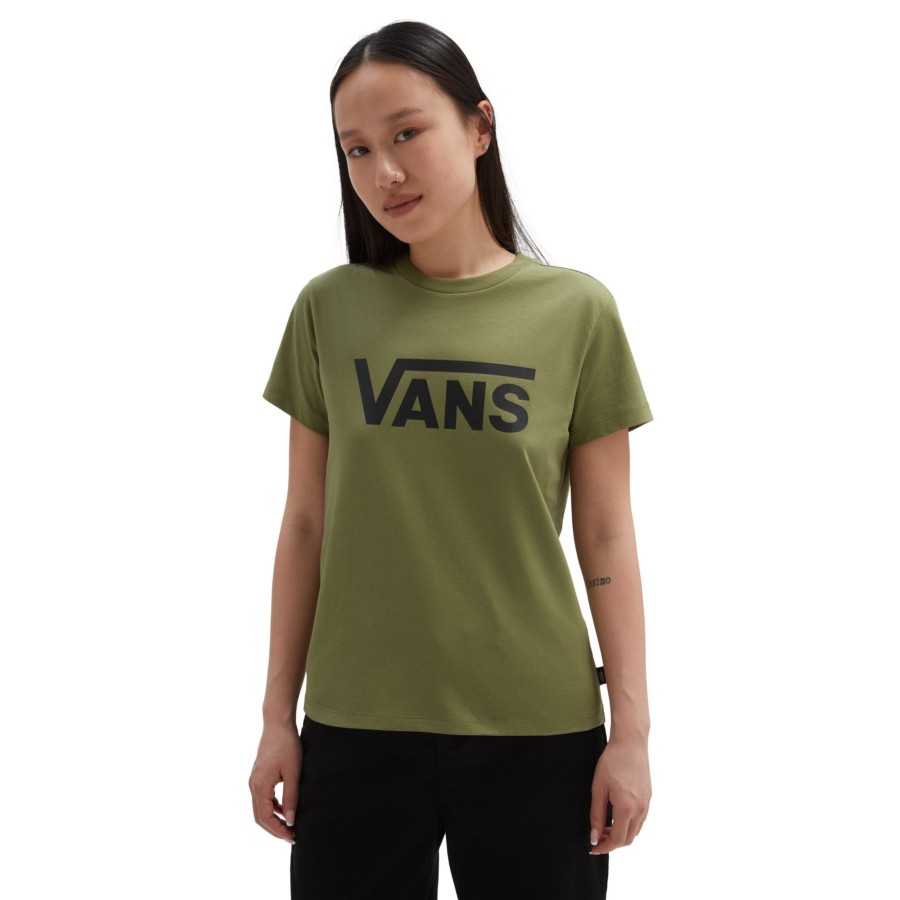 Damen Vans T-Shirts & Oberteile | Flying V Crew T-Shirt Grun