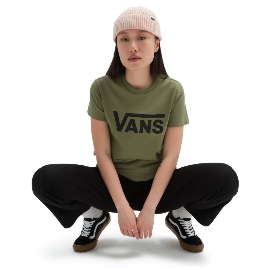 Damen Vans T-Shirts & Oberteile | Flying V Crew T-Shirt Grun