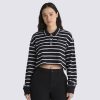 Damen Vans T-Shirts & Oberteile | Disney X Vans Bad Apple Long Sleeve Crop Rugby Poloshirt Schwarz