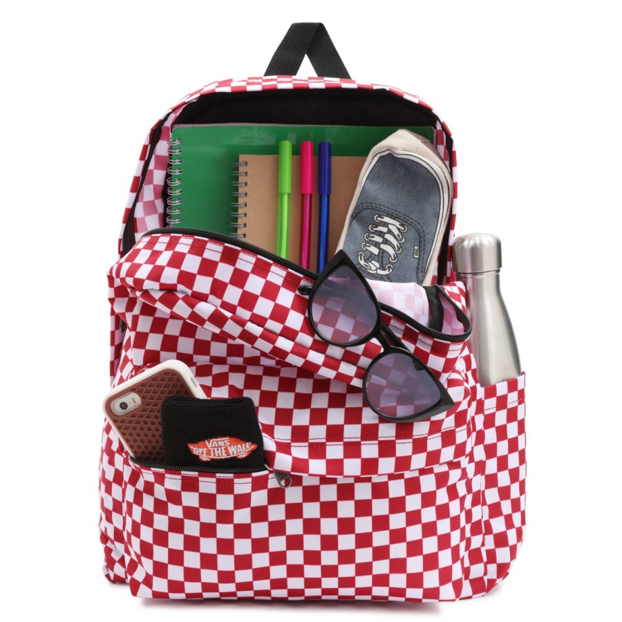 Damen Vans Taschen & Rucksacke | Old Skool Check Rucksack Rot