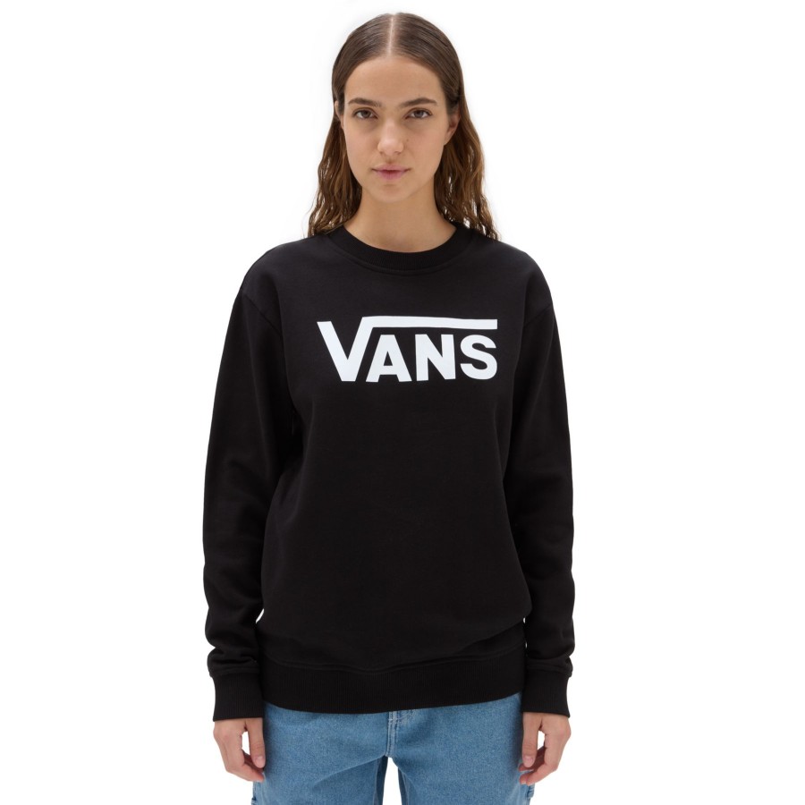 Damen Vans Kapuzenpullover & Pullover | Classic V Crew Sweatshirt Schwarz