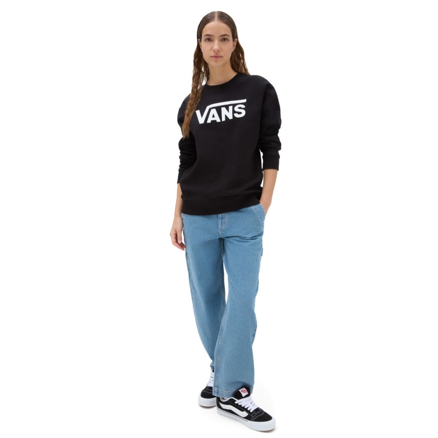 Damen Vans Kapuzenpullover & Pullover | Classic V Crew Sweatshirt Schwarz