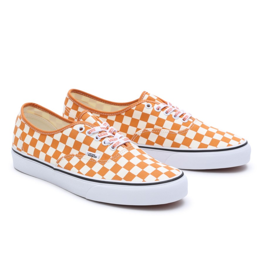 Damen Vans Low-Top Sneaker | Vans Check Authentic Schuhe Weis, Orange