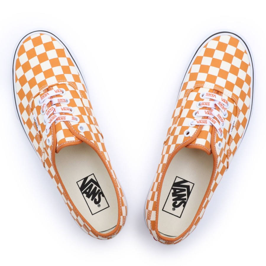 Damen Vans Low-Top Sneaker | Vans Check Authentic Schuhe Weis, Orange