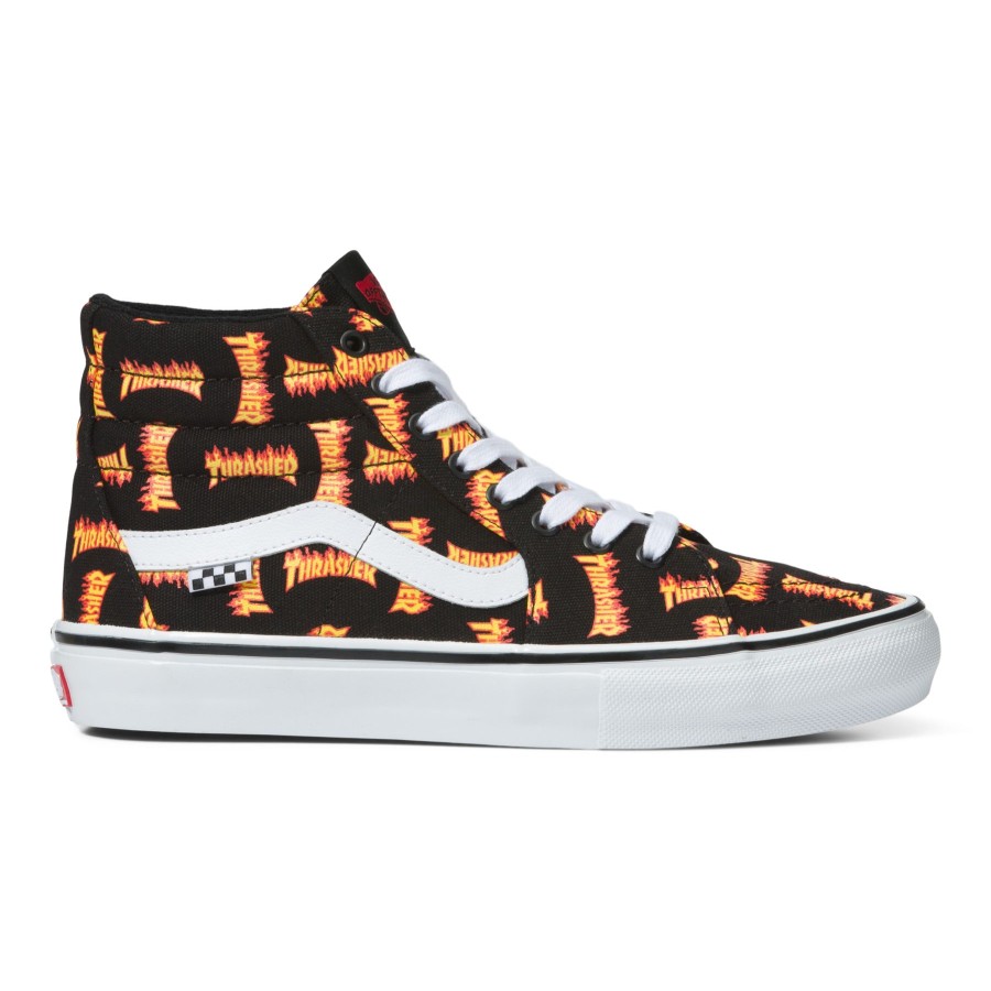 Damen Vans Skateschuhe | Vans X Thrasher Skate Sk8-Hi Schuhe Schwarz