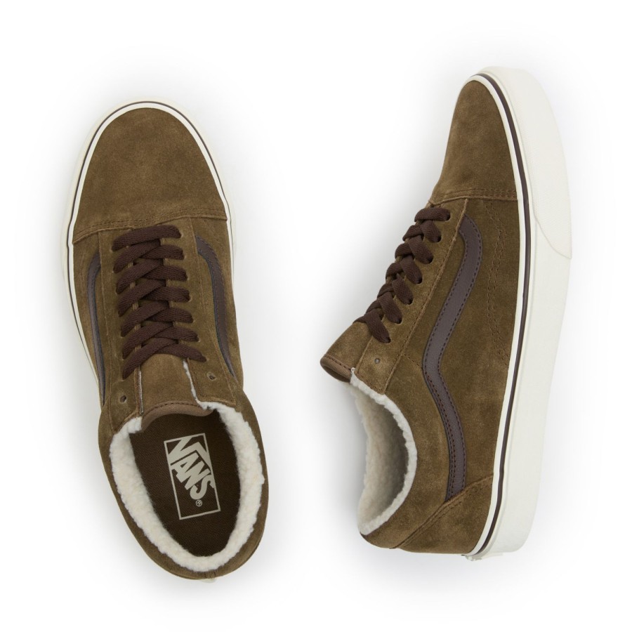 Damen Vans Classics | Old Skool Sherpa Schuhe Braun