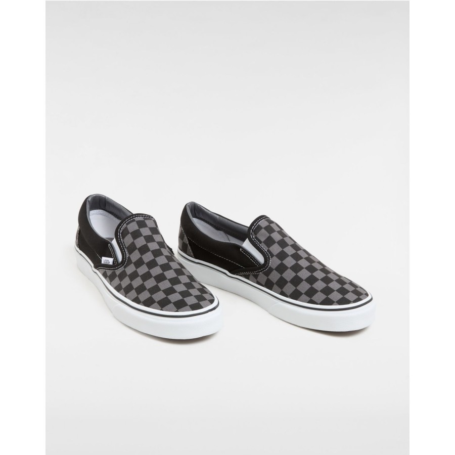 Damen Vans Classics | Checkerboard Classic Slip-On Schuhe Schwarz, Grau