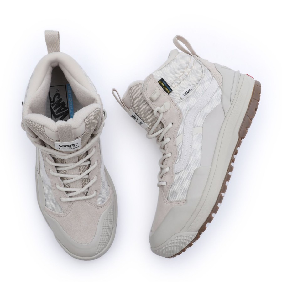 Damen Vans Ultrarange Schuhe | Ultrarange Exo Hi Mte-2 Checkerboard Schuhe Grun, Beige