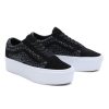 Damen Vans Classics | Mono Embroidery Old Skool Stackform Schuhe Schwarz