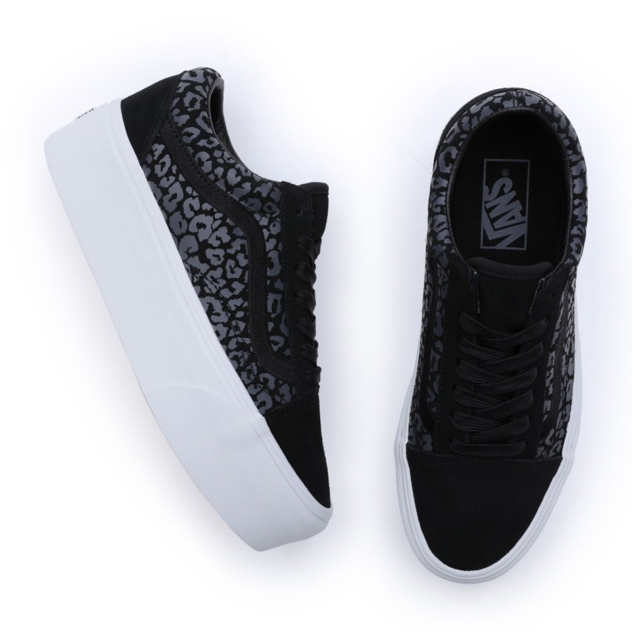 Damen Vans Classics | Mono Embroidery Old Skool Stackform Schuhe Schwarz