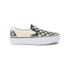 Damen Vans Classics | Checkerboard Classic Slip-On Plateauschuhe Schwarz, Weis