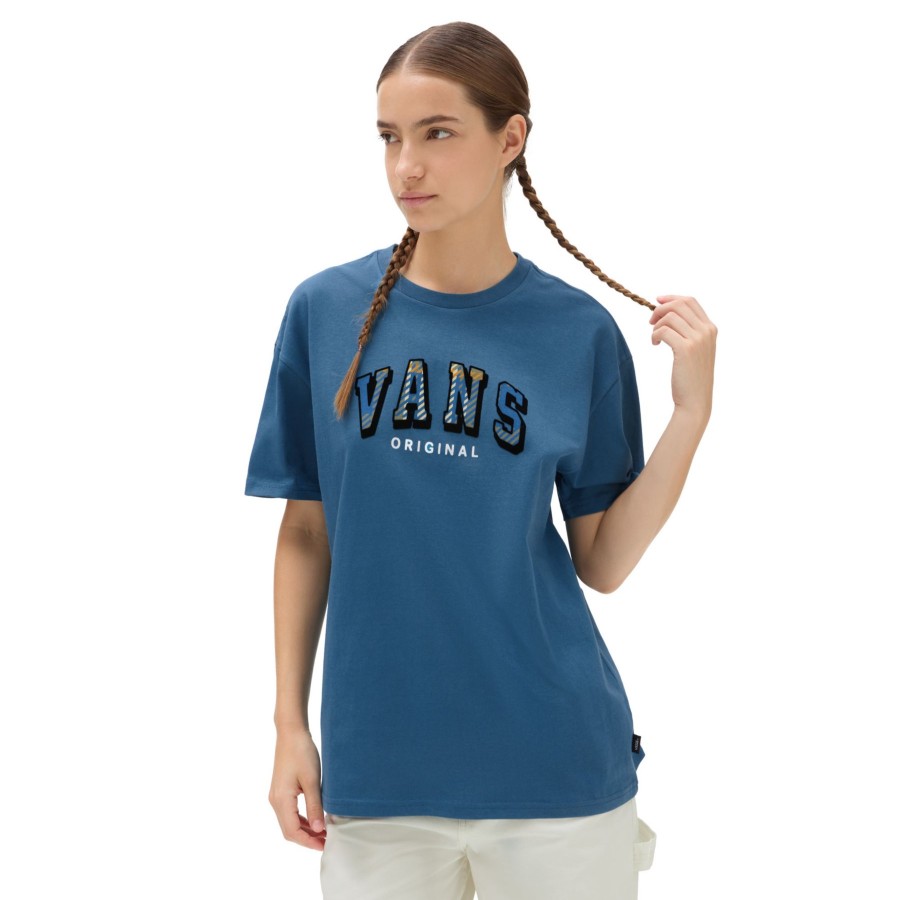 Damen Vans T-Shirts & Oberteile | Varsity V Oversized T-Shirt Blau