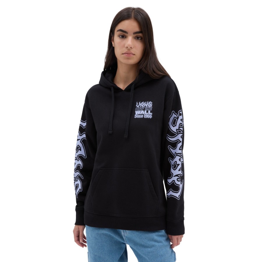 Damen Vans Kapuzenpullover & Pullover | Manic Type Boyfriend Hoodie Schwarz